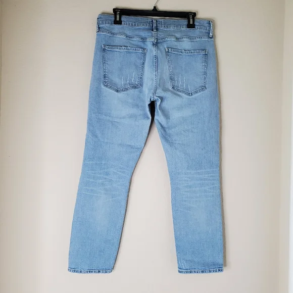 Agolde Light Wash Distressed Boyfriend Jeans - Picture 4 of 13